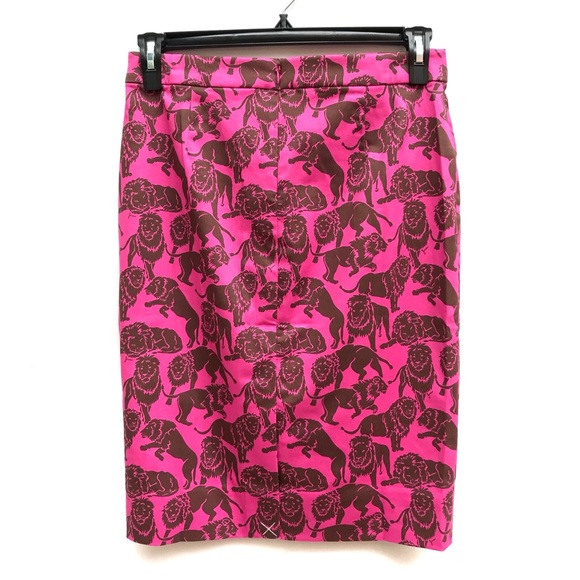 J. Crew Sleepy Lions Print No. 2 Pencil Skirt NEW - Picture 3 of 8